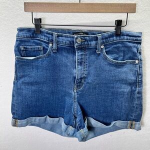 Banana Republic Premium Denim High-Rise Shorts Womens 32 Waist Blue Stretch 2371